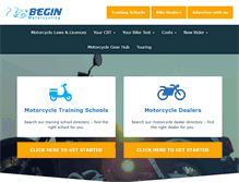 Tablet Screenshot of begin-motorcycling.co.uk